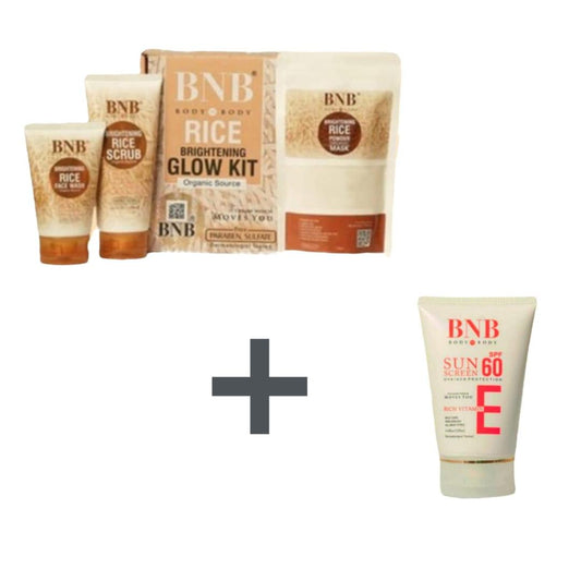 BNB 4 in 1 Skincare Bundle - 4 Pcs Facewash, Scrub, Mask & SPF 60 Sunblock