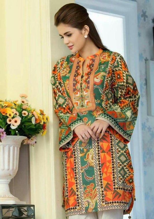 Pc Women's Unstitched Swiss Lawn Printed Shirt