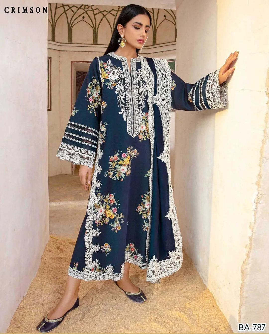 3 Pcs Women's Unstitched Embroidered Suit